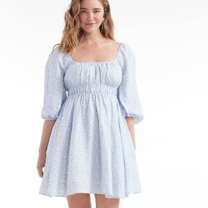 Hermoza Lala Cinched Mini Dress BlueFloral